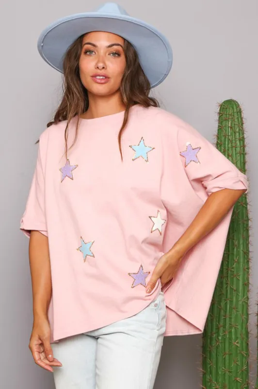 Oversized Star Patch Tee sold by Sun n Moon