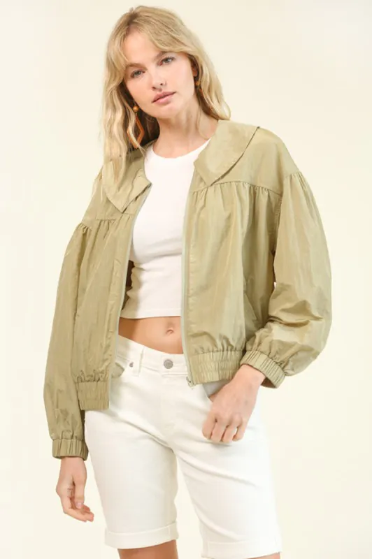 Sage Collared Windbreaker Jacket sold by Sun n Moon