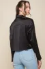 Satin Cropped Collared Button Up sold by Sun n Moon