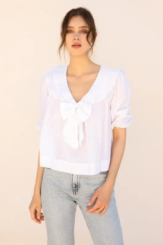 Collared Front Bow Top sold by Sun n Moon