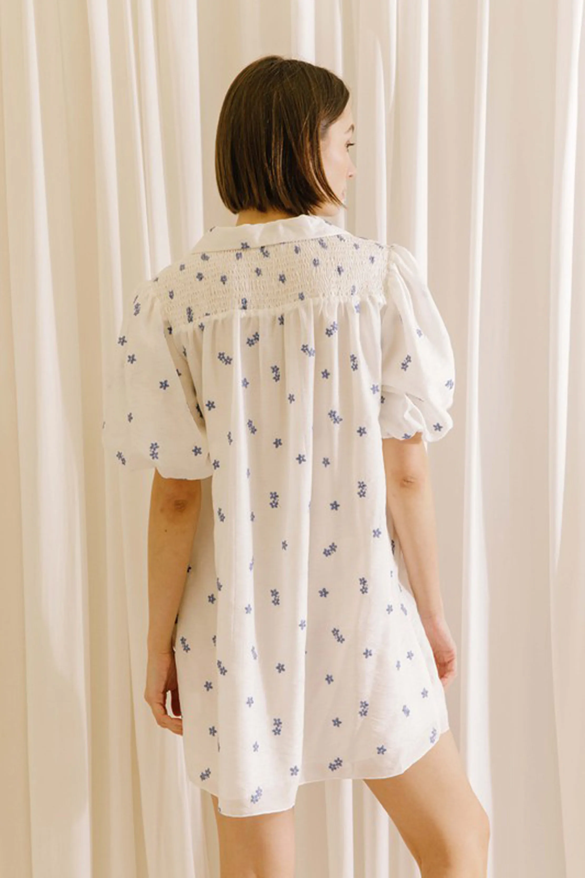 Embroidered Daisy Collared Shift Dress sold by Sun n Moon product image thumbnail 2