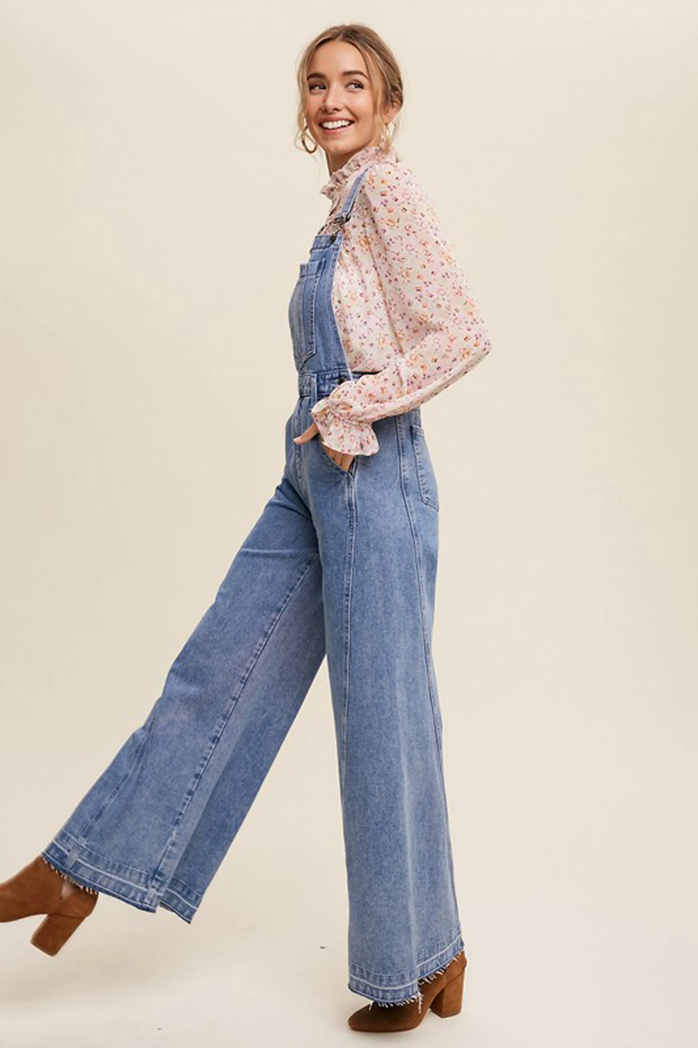 Wide Leg Denim Overalls sold by Sun n Moon product image thumbnail 3