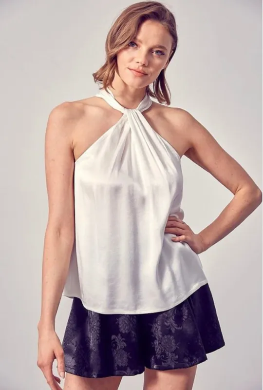 Satin Twist Neck Cami sold by Sun n Moon