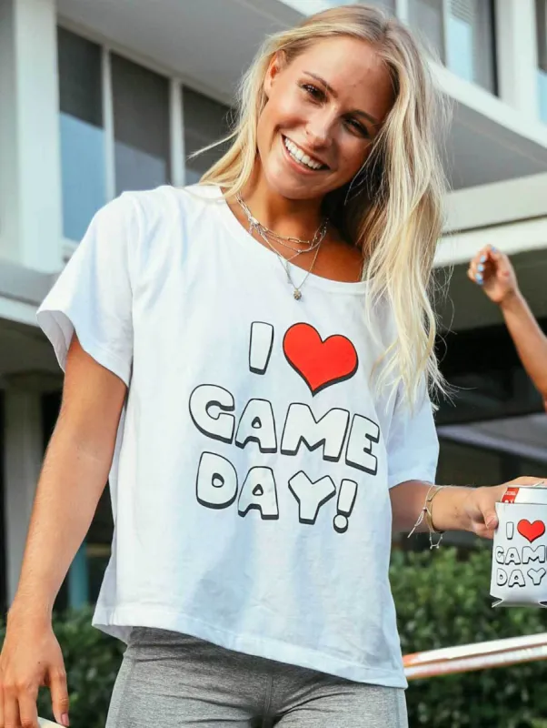 Charlie Southern I Heart Game Day Crop Tee sold by Sun n Moon