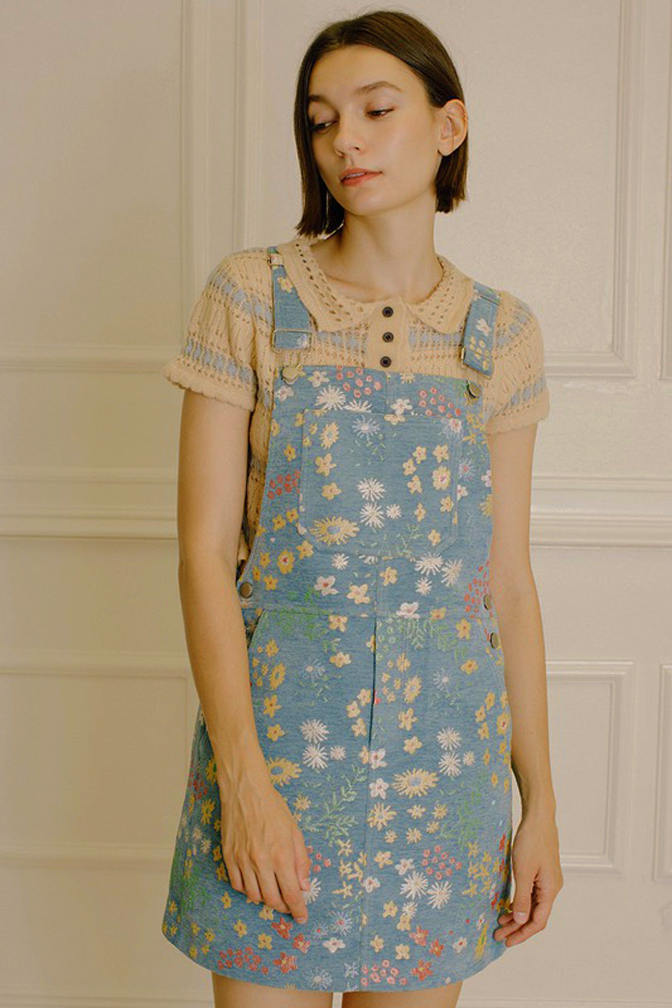 Floral Knit Overall Dress sold by Sun n Moon