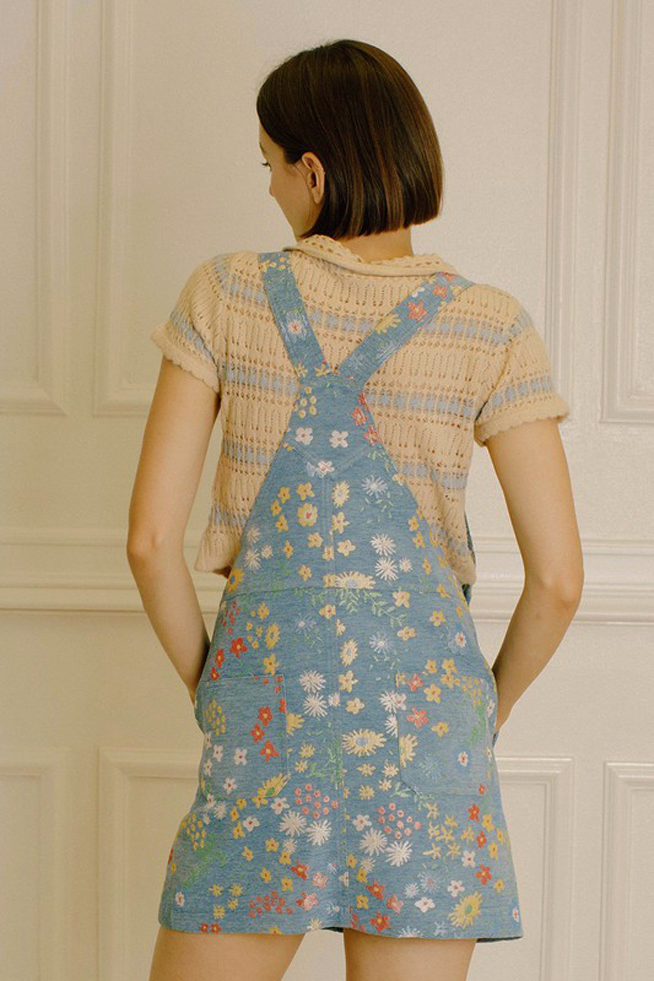 Floral Knit Overall Dress sold by Sun n Moon product image thumbnail 3