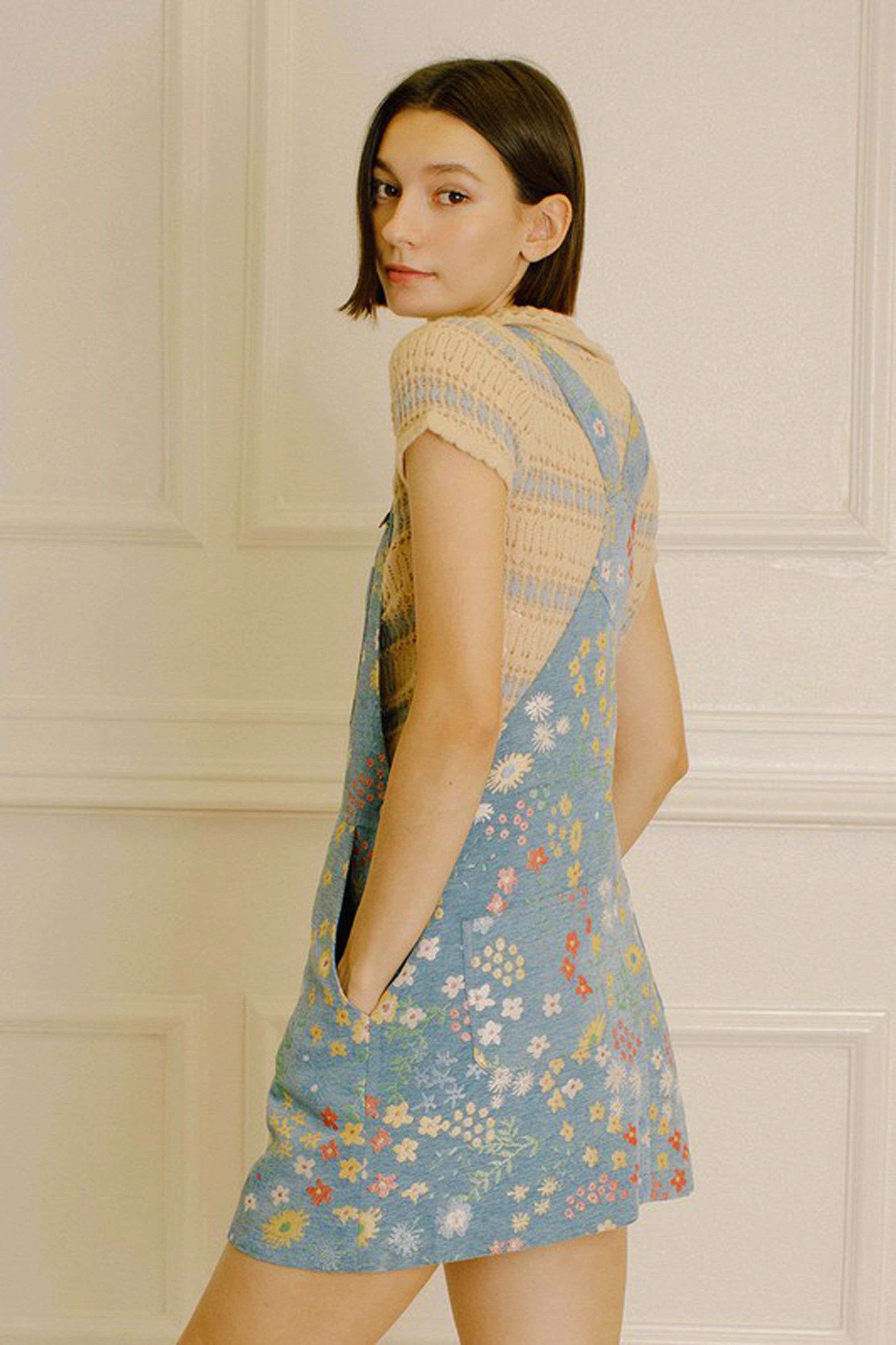 Floral Knit Overall Dress sold by Sun n Moon product image thumbnail 2