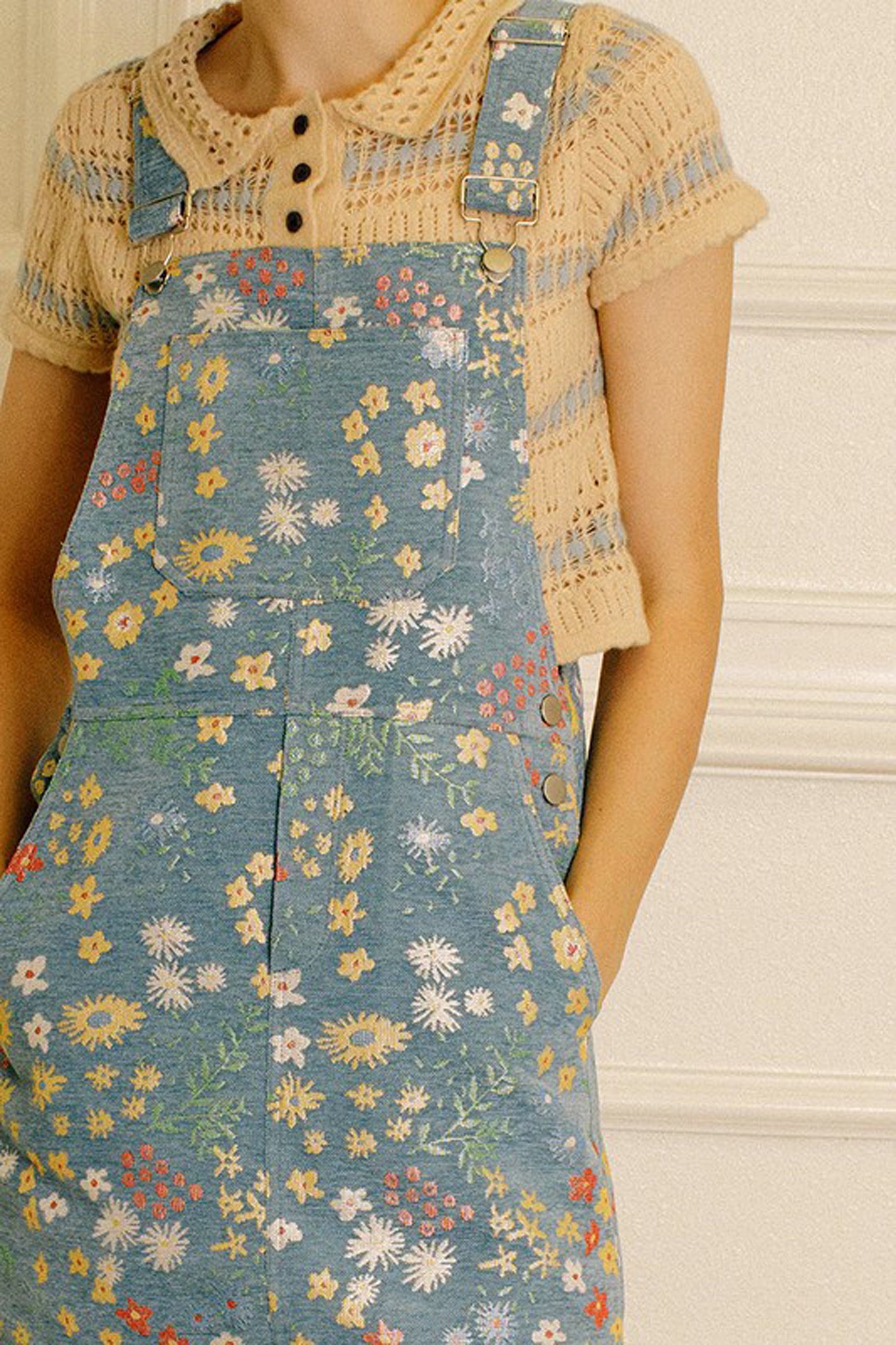 Floral Knit Overall Dress sold by Sun n Moon product image thumbnail 4