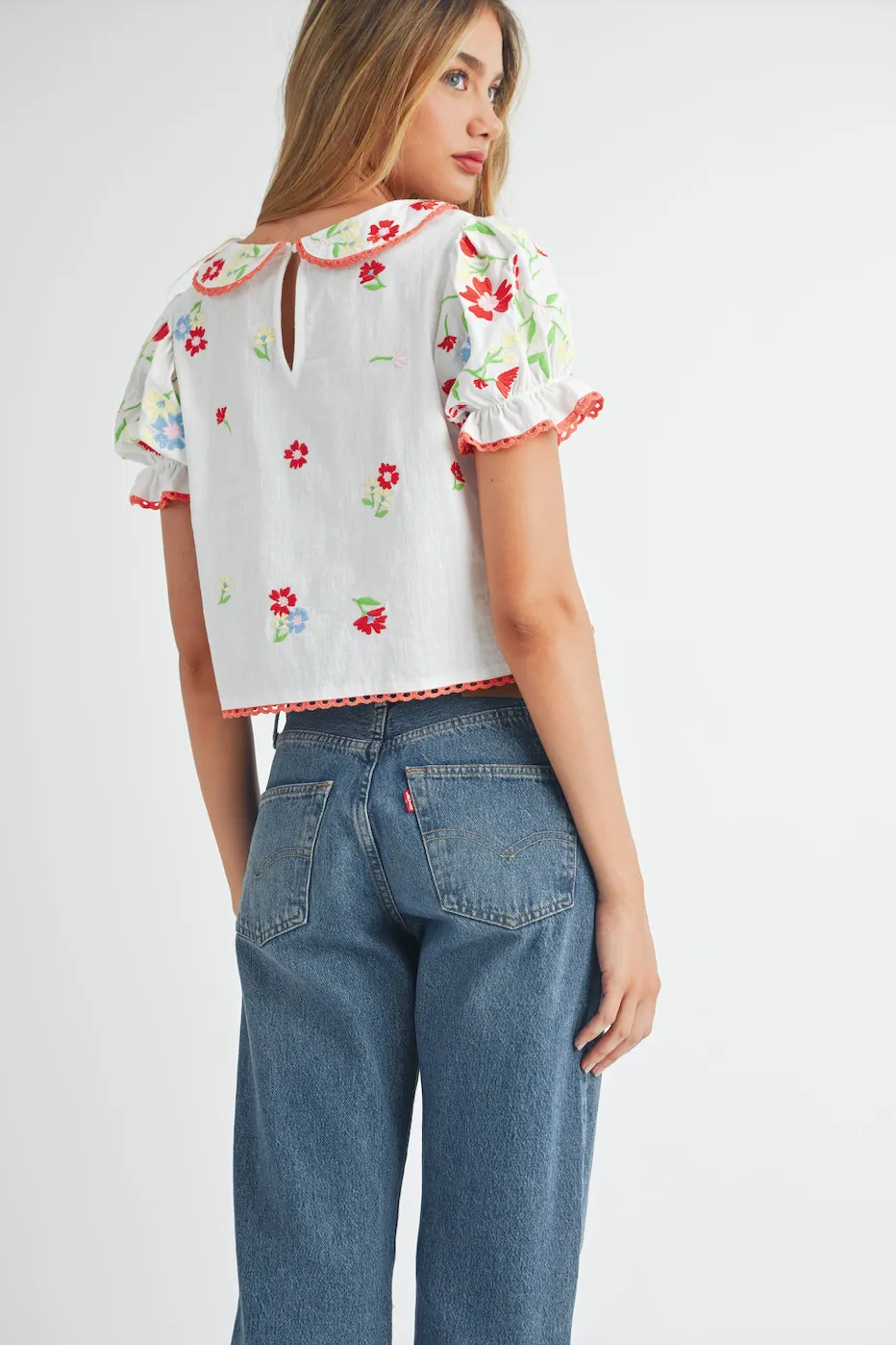 Embroidered Peter Pan Collar Top sold by Sun n Moon product image thumbnail 2
