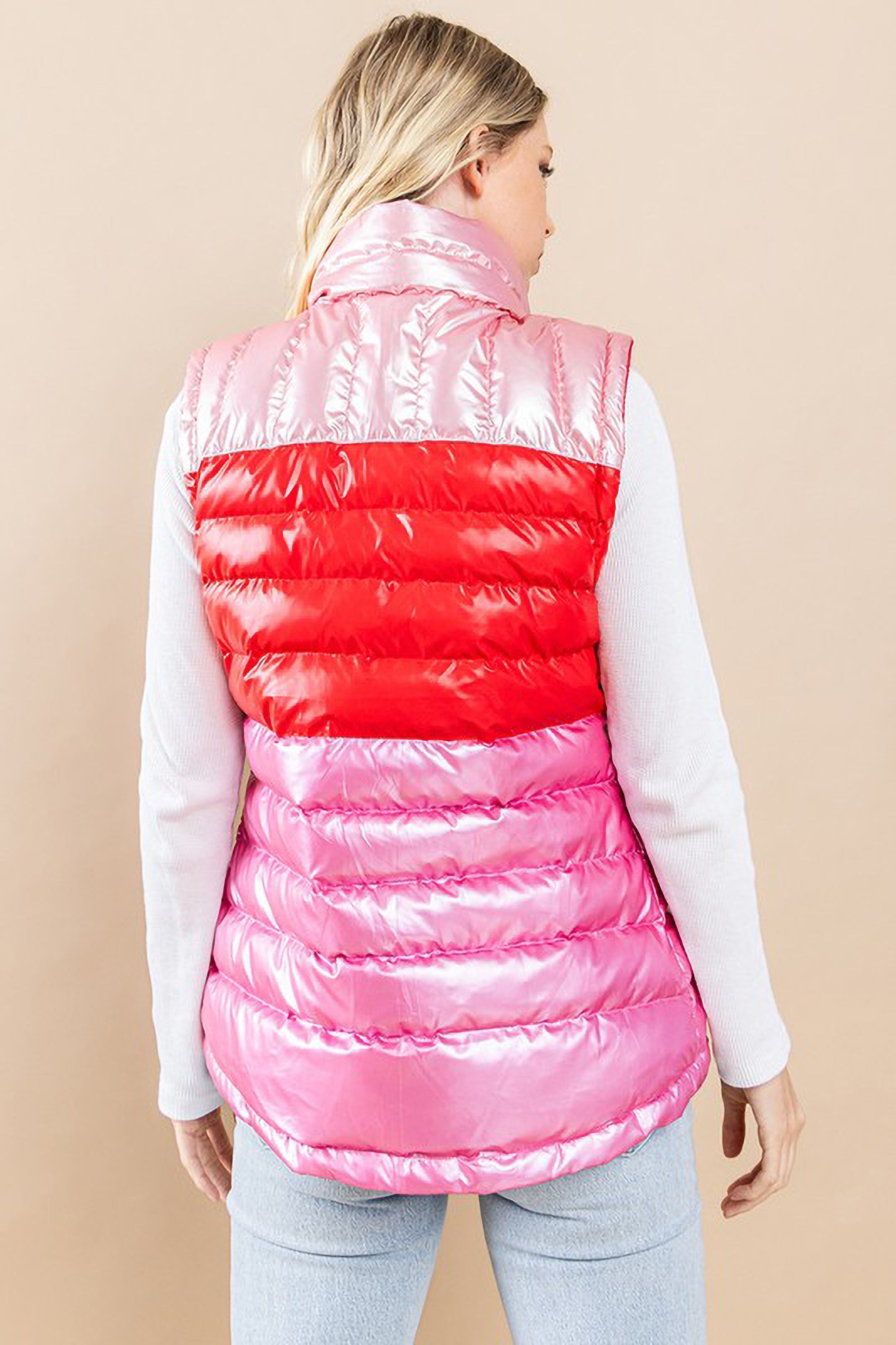 Color Block Metallic Puffer Vest sold by Sun n Moon product image thumbnail 2