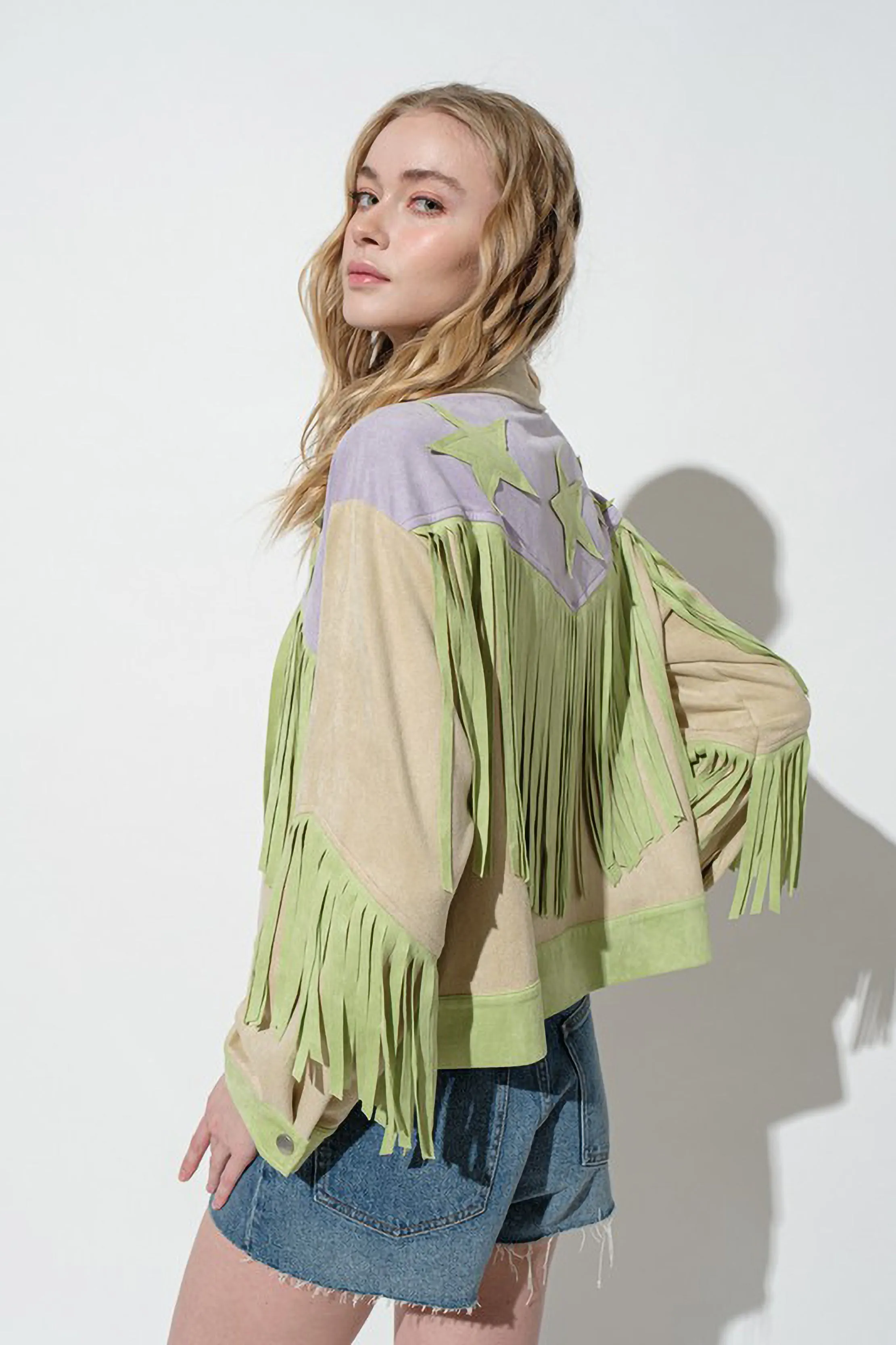 Star Suede Fringe Jacket sold by Sun n Moon product image thumbnail 2