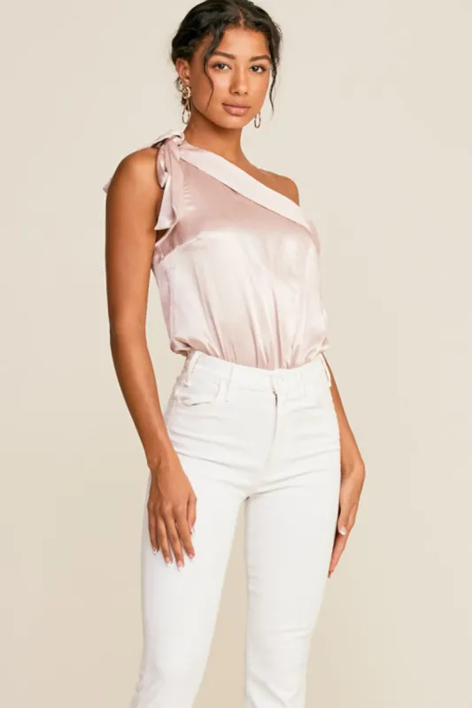 Satin One Shoulder Bodysuit sold by Sun n Moon