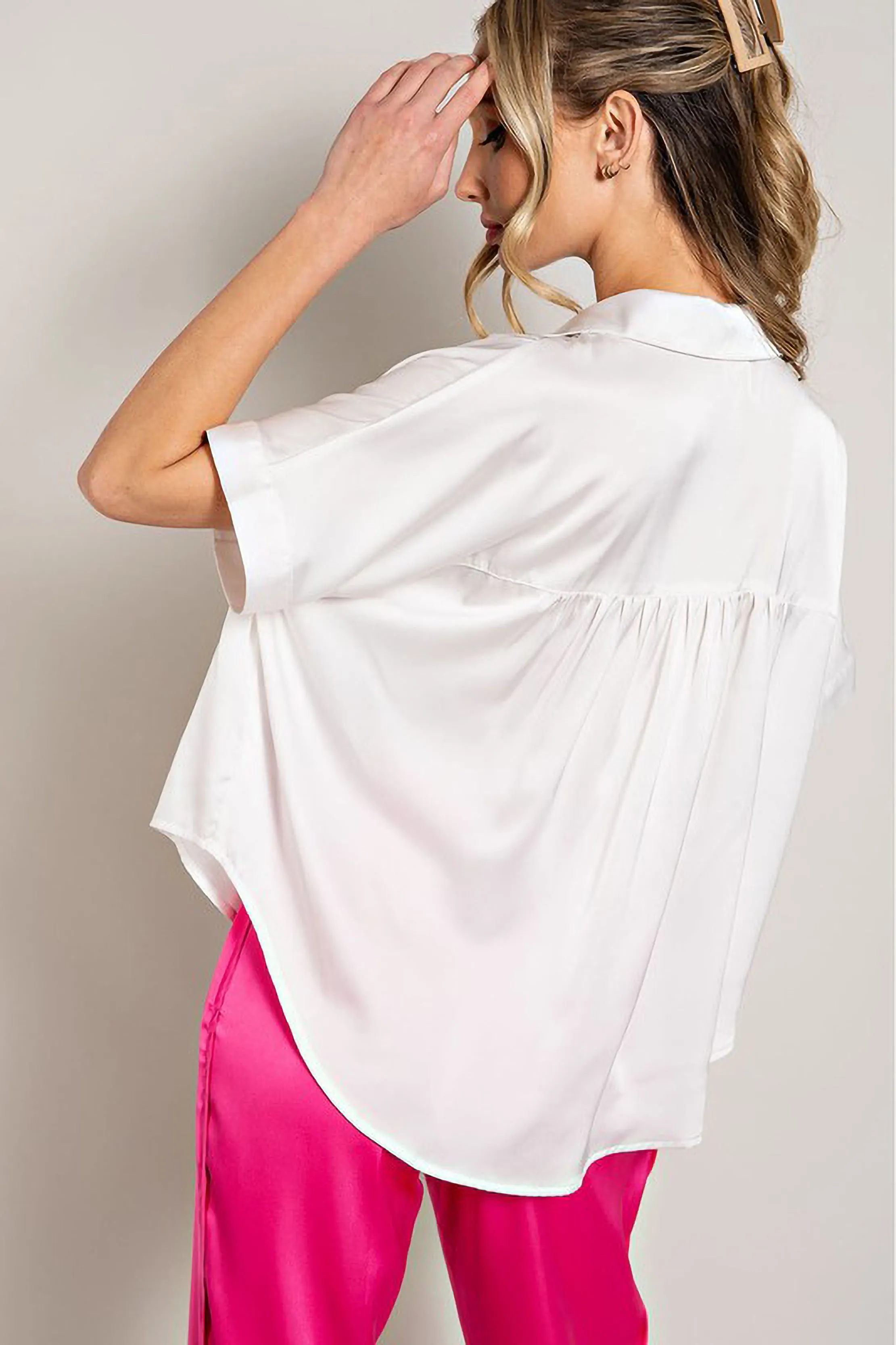 Satin Collared Button Up sold by Sun n Moon product image thumbnail 3