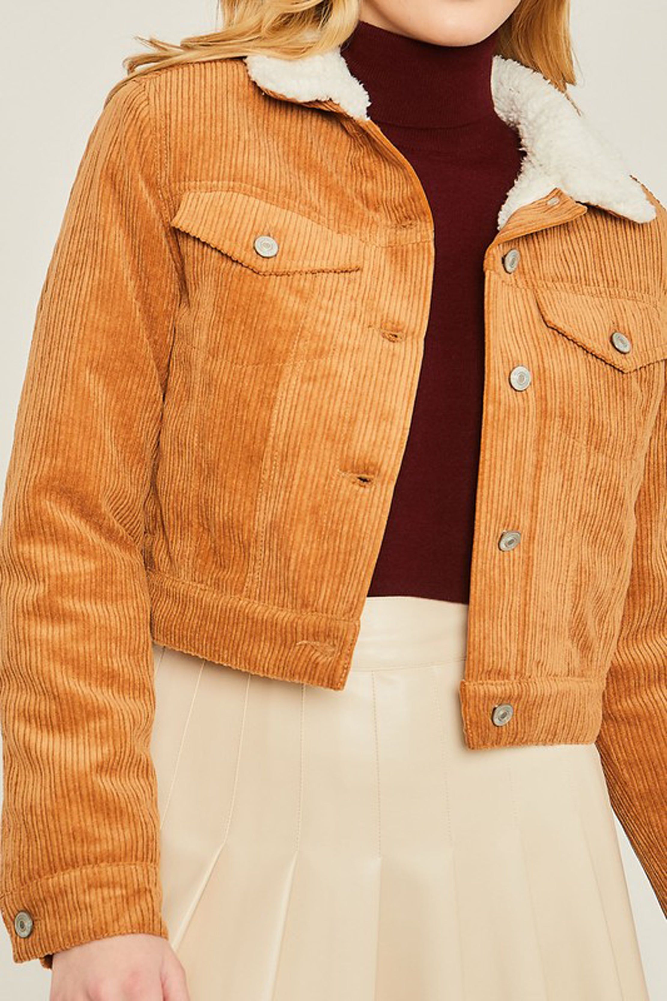 Soft Corduroy Sherpa Lined Jacket sold by Sun n Moon product image thumbnail 3