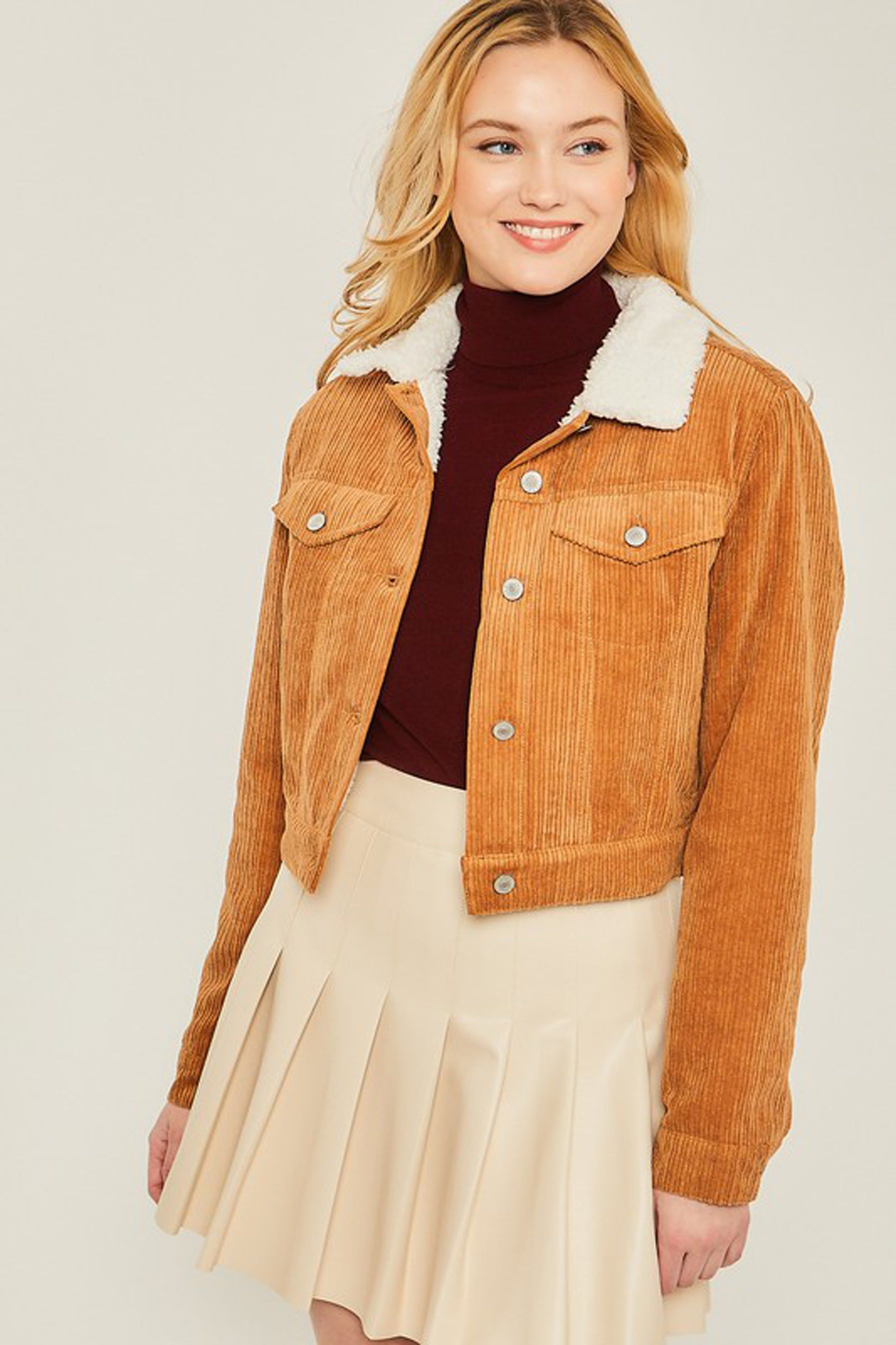 Soft Corduroy Sherpa Lined Jacket sold by Sun n Moon