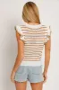 Striped Knit Flutter Sleeve Top sold by Sun n Moon