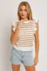 Striped Knit Flutter Sleeve Top sold by Sun n Moon