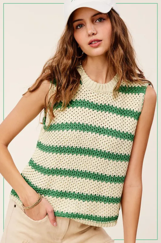 Chunky Knit Striped Sweater Top sold by Sun n Moon