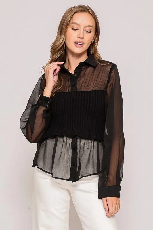 Sheer Sweater Blouse sold by Sun n Moon