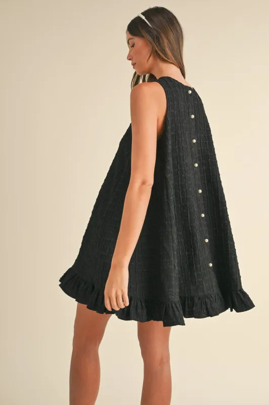 Pearl Button Ruffle Hem Dress sold by Sun n Moon