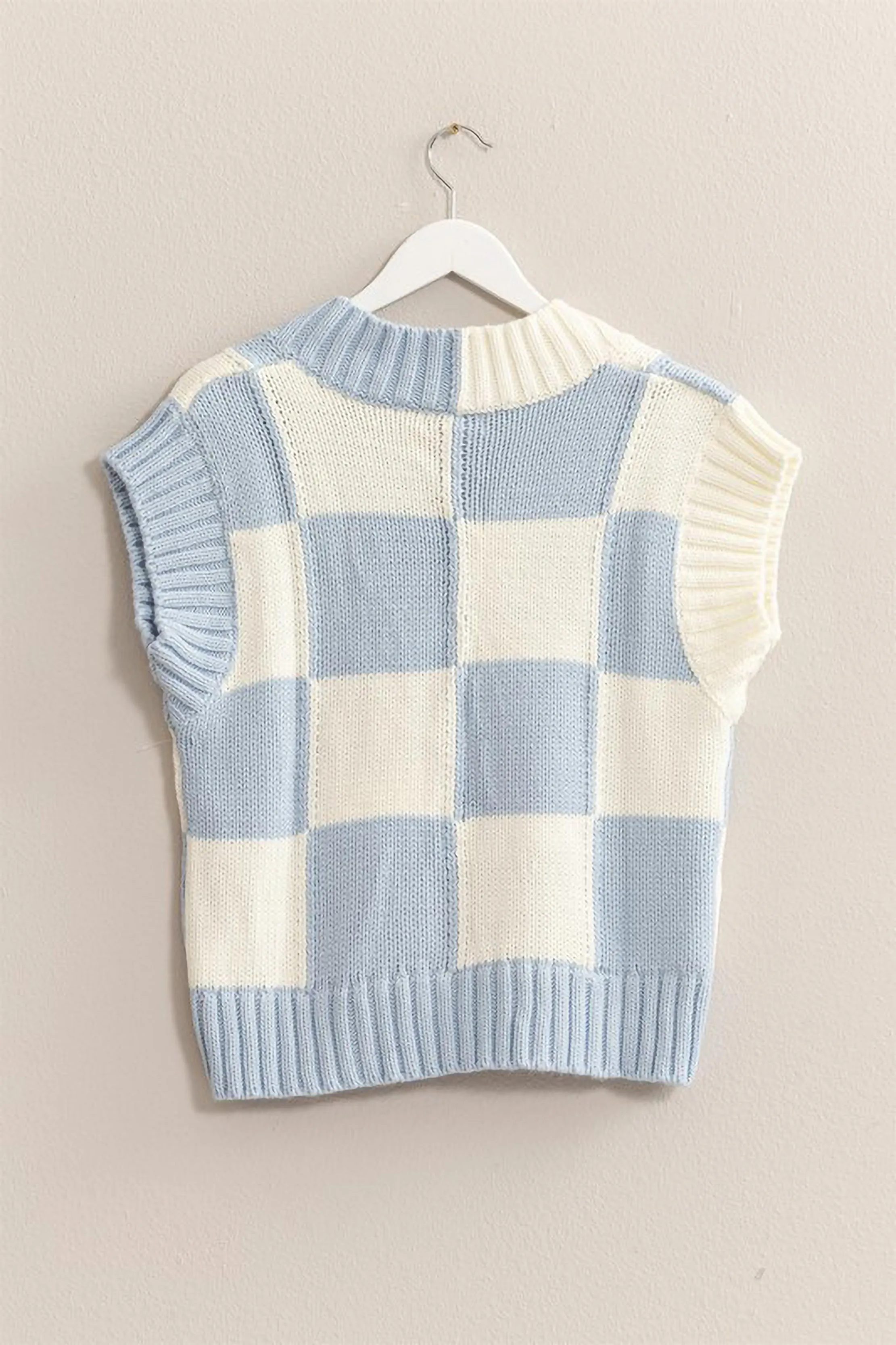 Blue Checkered Sweater Vest sold by Sun n Moon product image thumbnail 2