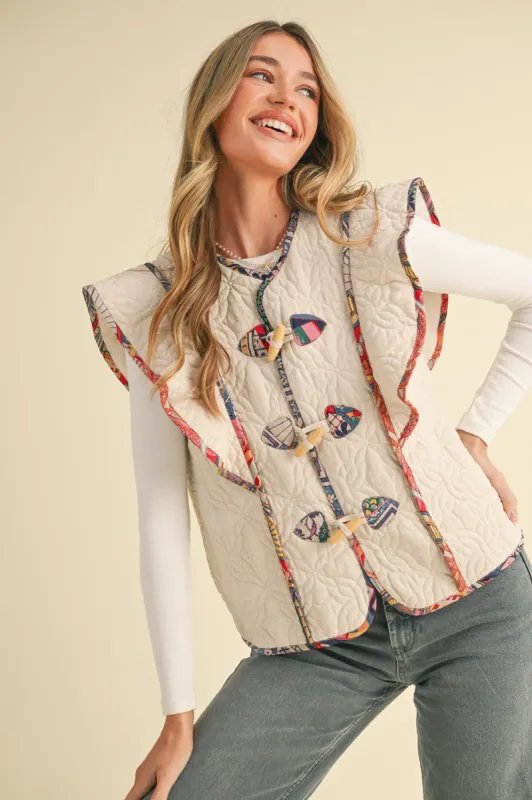Quilted Flutter Sleeve Vest sold by Sun n Moon