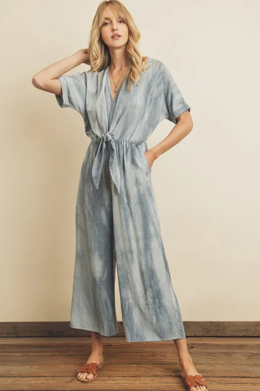 Washed Front Tie Jumpsuit sold by Sun n Moon
