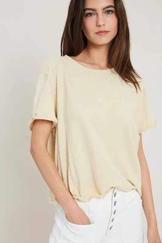 Basic Raw Hem Tee sold by Sun n Moon