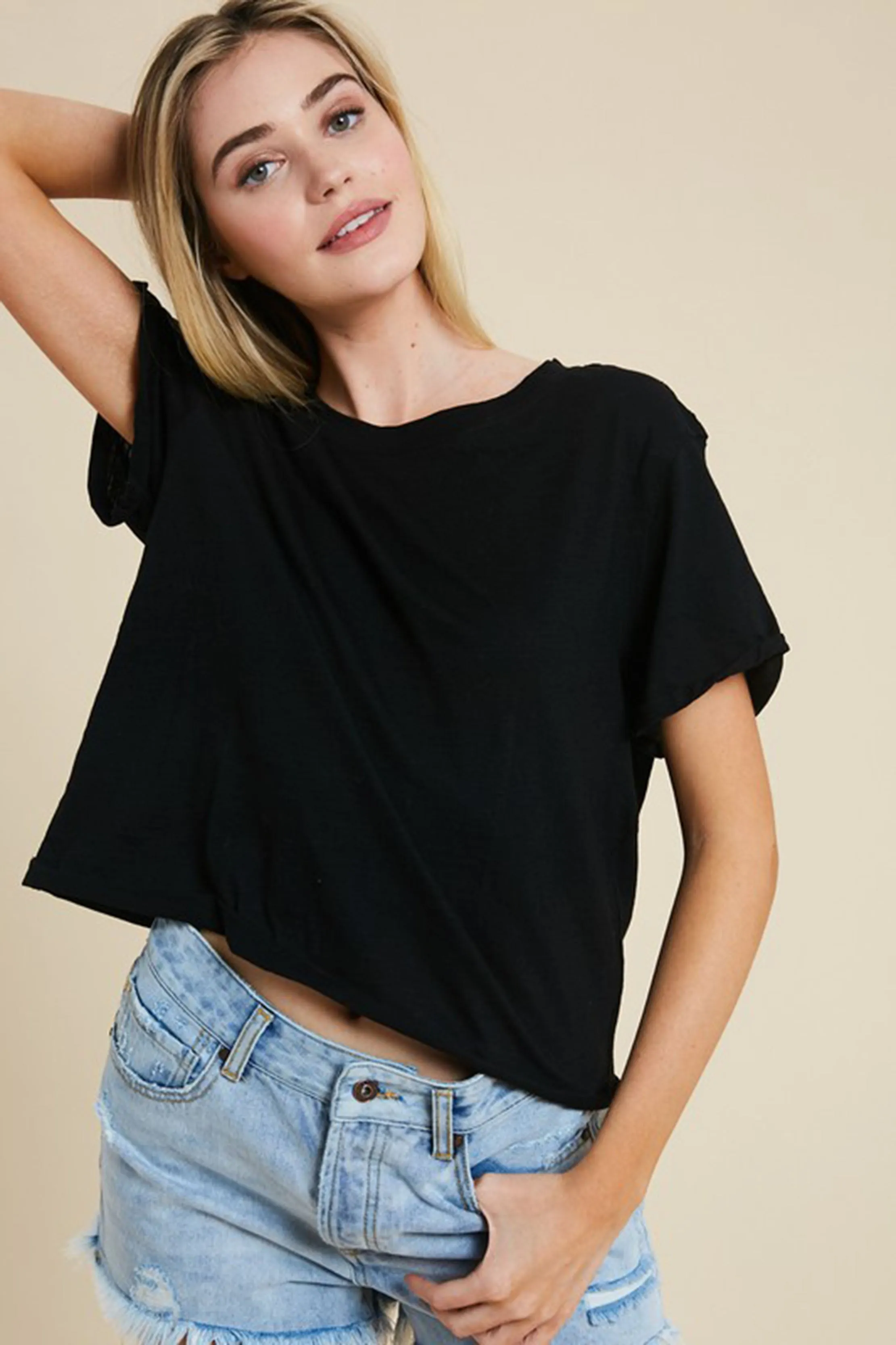 Basic Raw Hem Tee sold by Sun n Moon product image thumbnail 2
