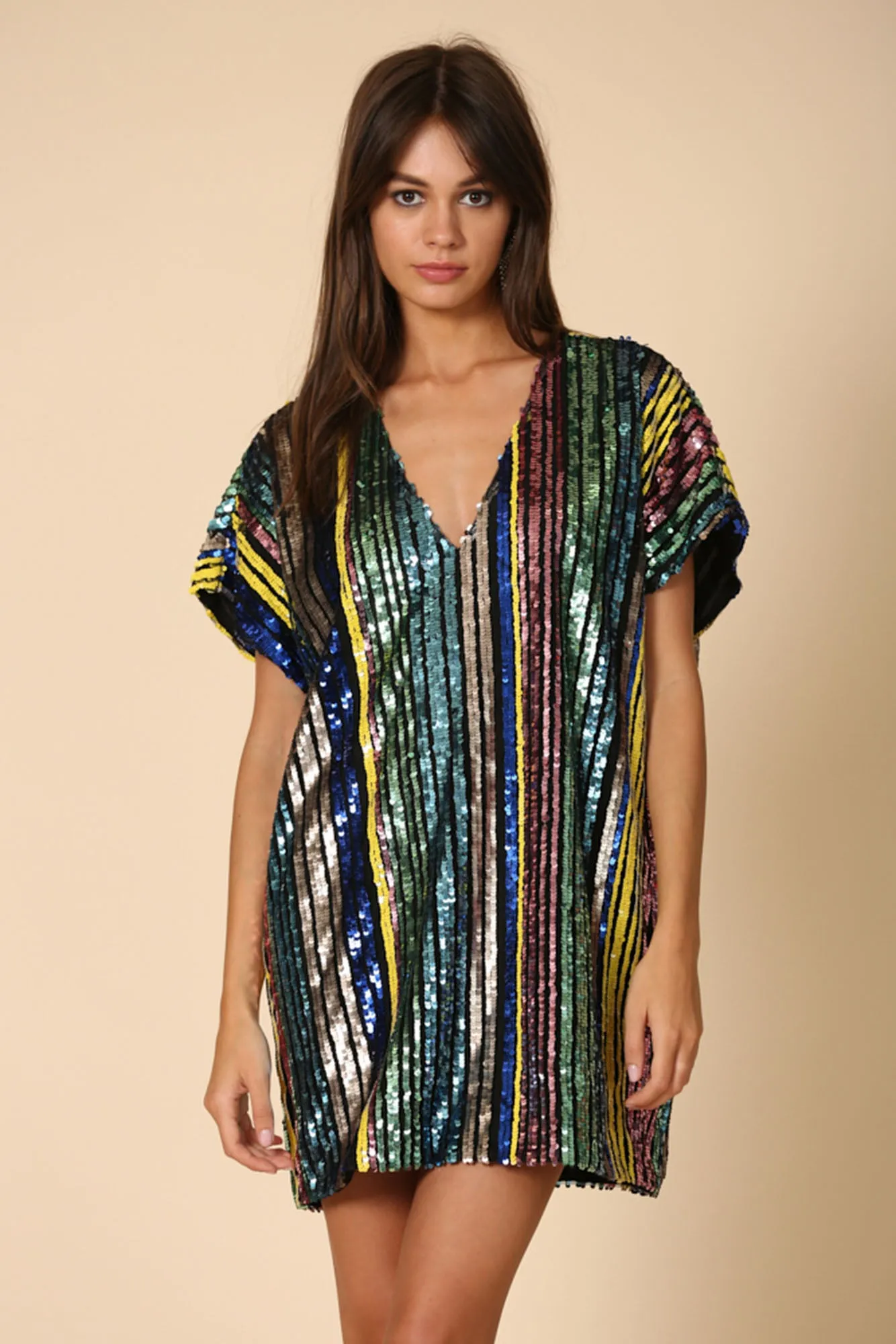 Sequin Stripe Tunic Dress sold by Sun n Moon product image thumbnail 2