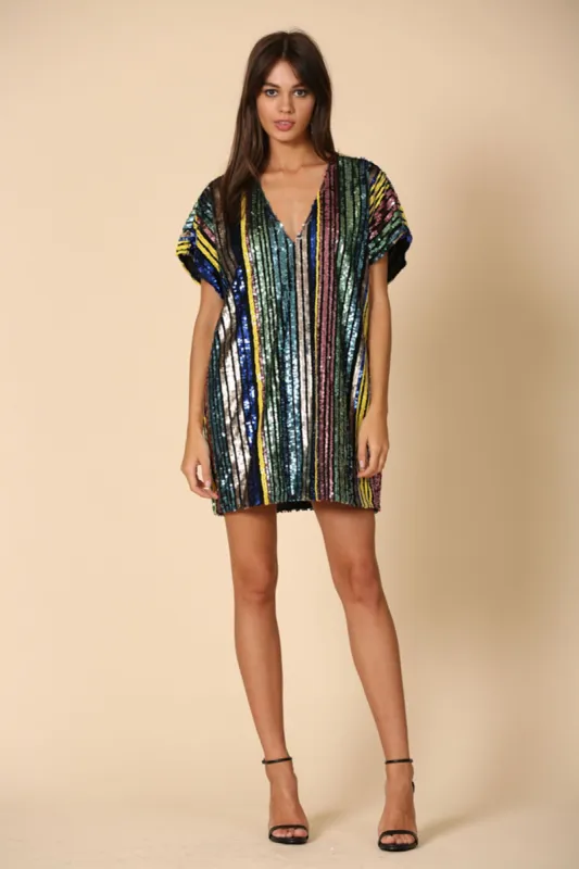 Sequin Stripe Tunic Dress sold by Sun n Moon