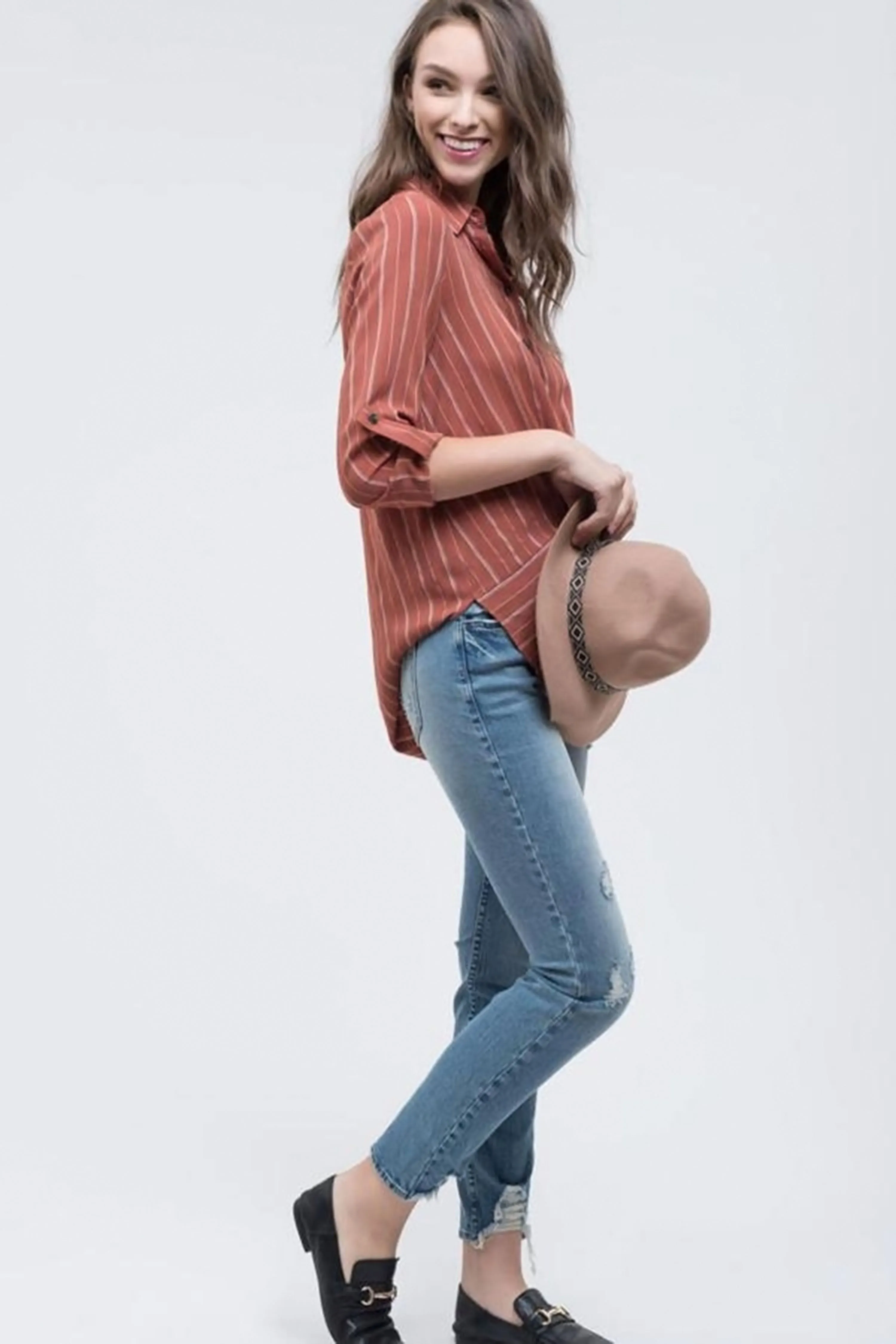 Medium Wash Distressed Skinny Jeans sold by Sun n Moon product image thumbnail 2