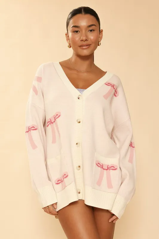 Knit Bow Cardigan sold by Sun n Moon