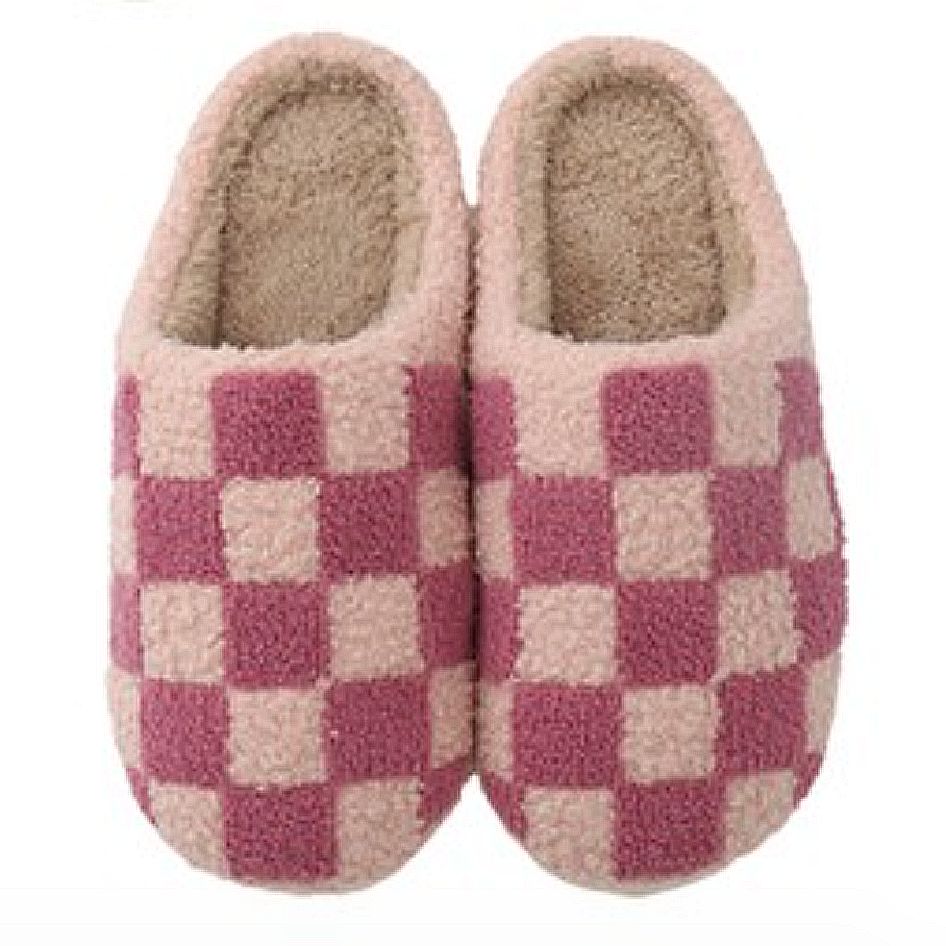Pink Checkered Slippers sold by Sun n Moon