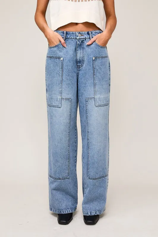 Wide Leg Patch Jeans sold by Sun n Moon