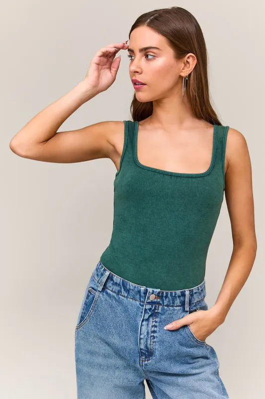 Square Neck Ribbed Bodysuit sold by Sun n Moon