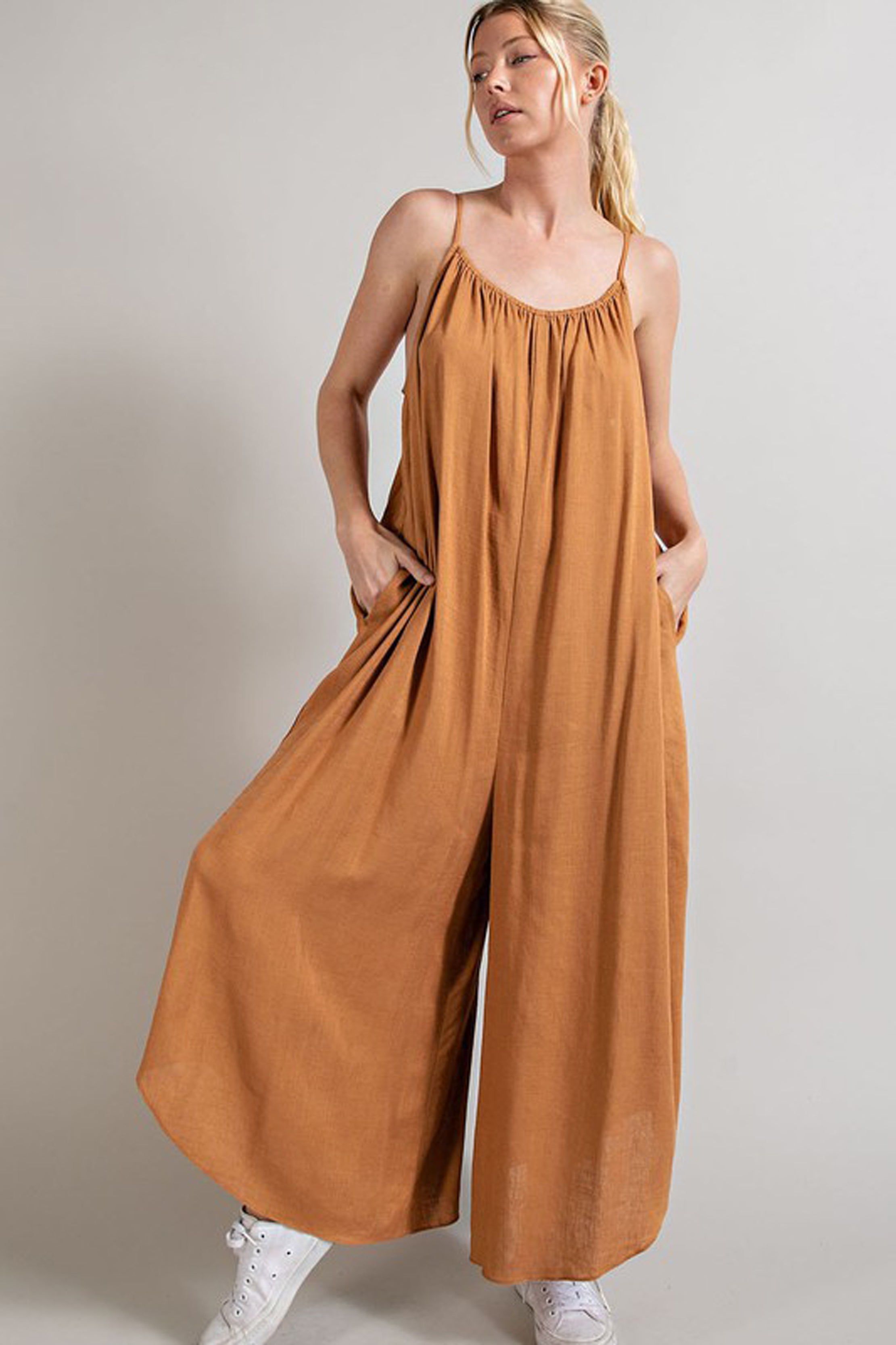 Wide Leg Spaghetti Strap Jumpsuit sold by Sun n Moon