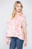 Tropical Print V-Neck Linen Top sold by Sun n Moon