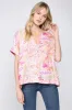 Tropical Print V-Neck Linen Top sold by Sun n Moon