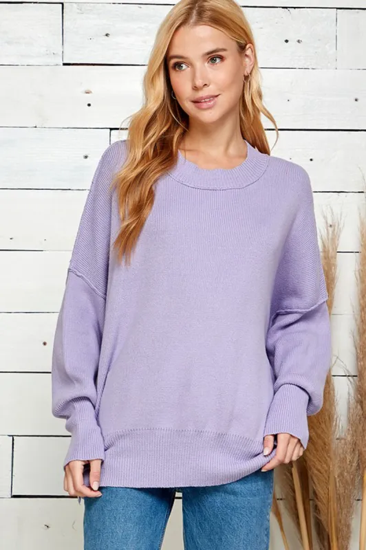 Lilac Balloon Sleeve Sweater sold by Sun n Moon