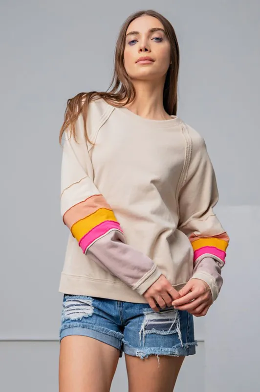 Multi Stripe Sweatshirt sold by Sun n Moon
