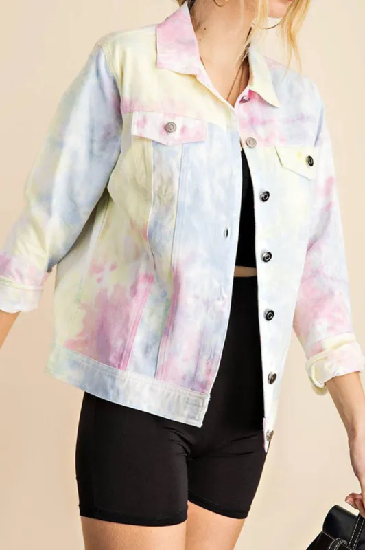 Tie Dye Denim Jacket sold by Sun n Moon