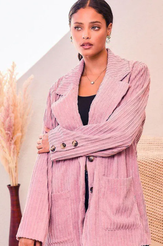 Mauve Corduroy Blazer sold by Sun n Moon