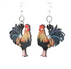 Acrylic Rooster Earrings sold by Sunbeam