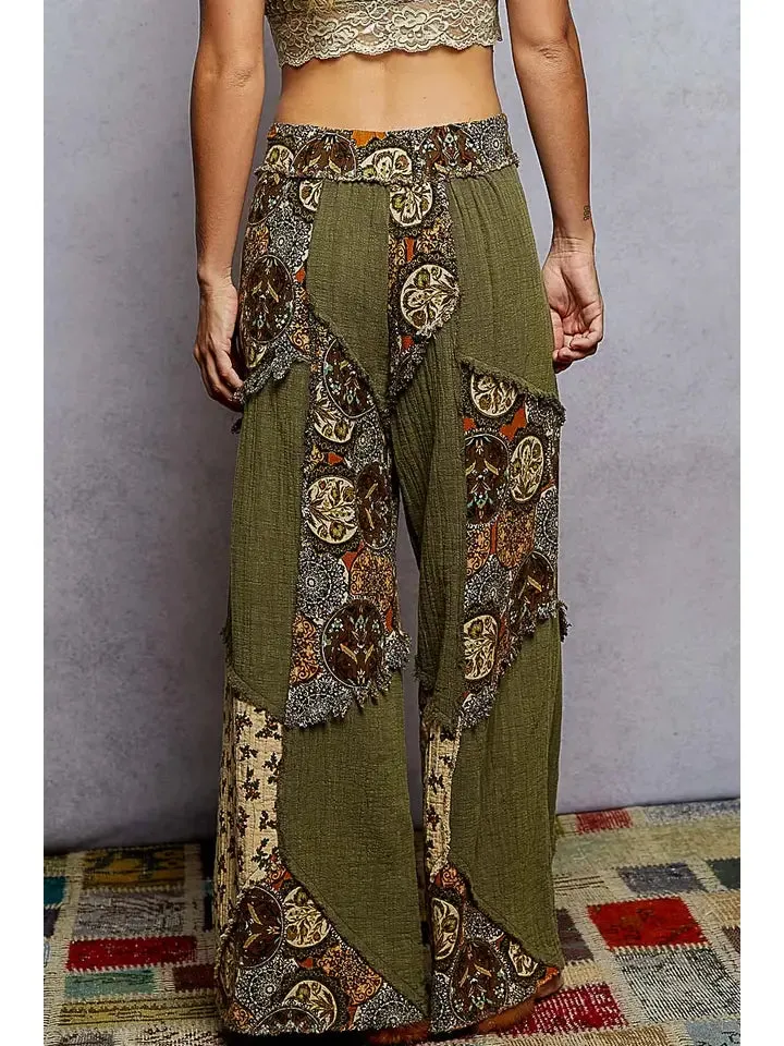 Double Gauze Varied Printed Patchwork Woven Pants sold by Sunbeam product image thumbnail 4