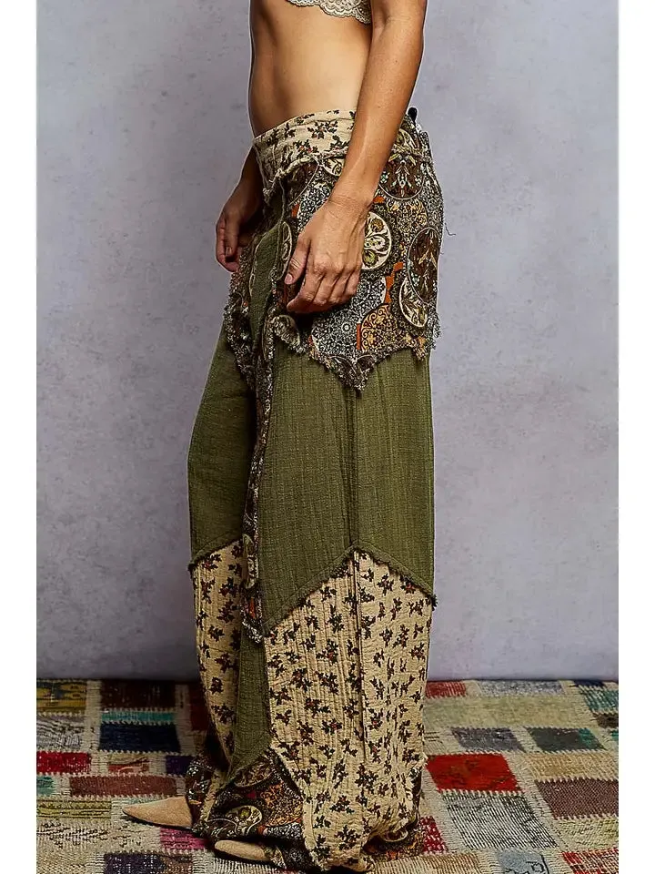 Double Gauze Varied Printed Patchwork Woven Pants sold by Sunbeam product image thumbnail 5