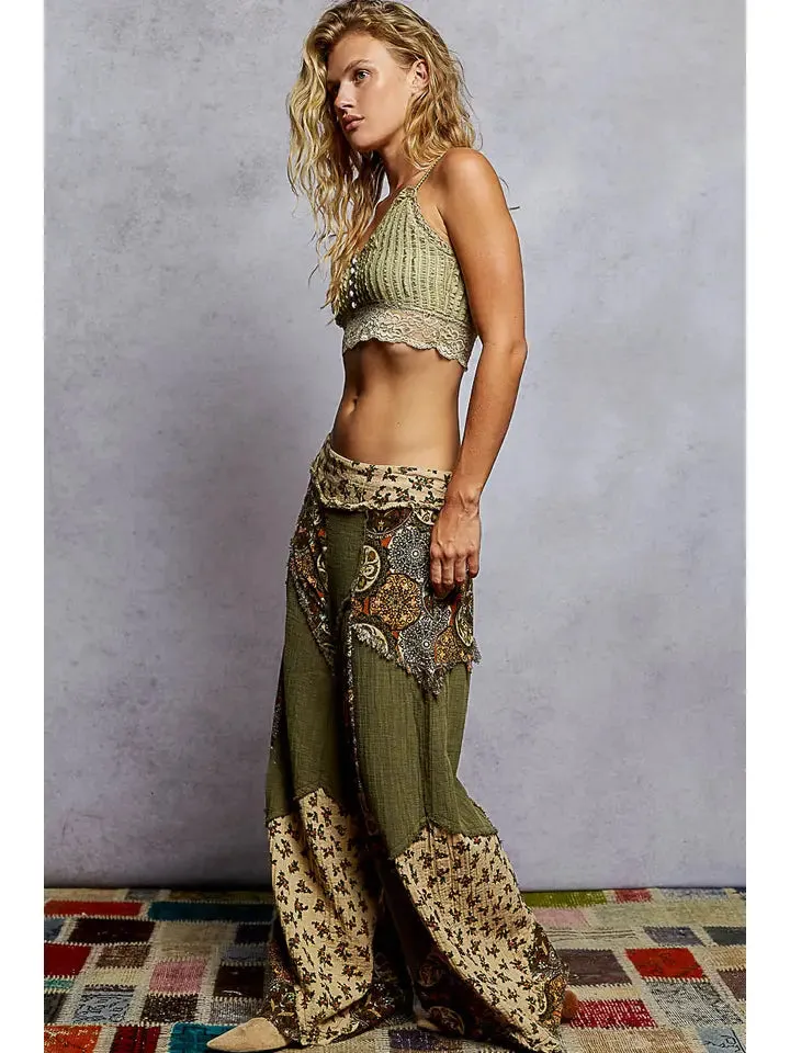 Double Gauze Varied Printed Patchwork Woven Pants sold by Sunbeam product image thumbnail 2