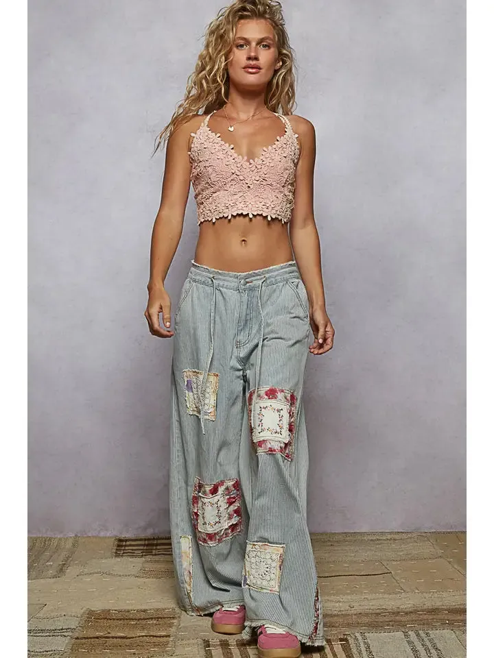 Adjustable Cross Strap Lace Crochet Smock Back Bralette sold by Sunbeam product image thumbnail 2