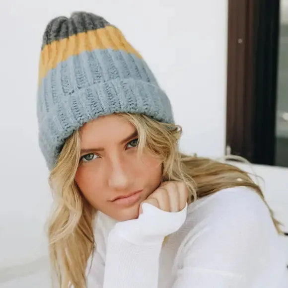 Color Block Knit Beanie sold by Sunbeam product image thumbnail 2