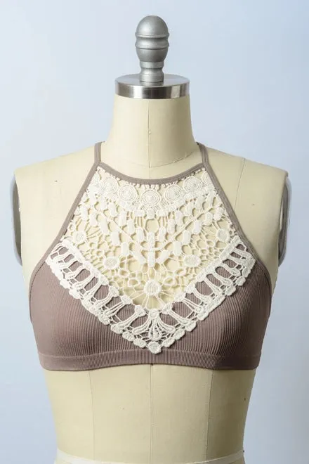 Crochet Lace High Neck Crop Top sold by Sunbeam product image thumbnail 2